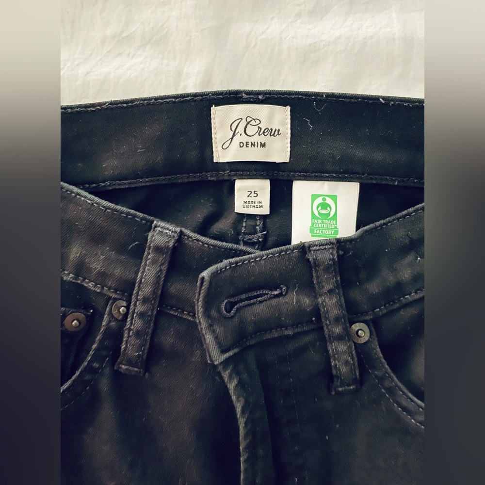 J. Crew 9" Mid-Rise Stretchy Toothpick Jean in New Black Size 25